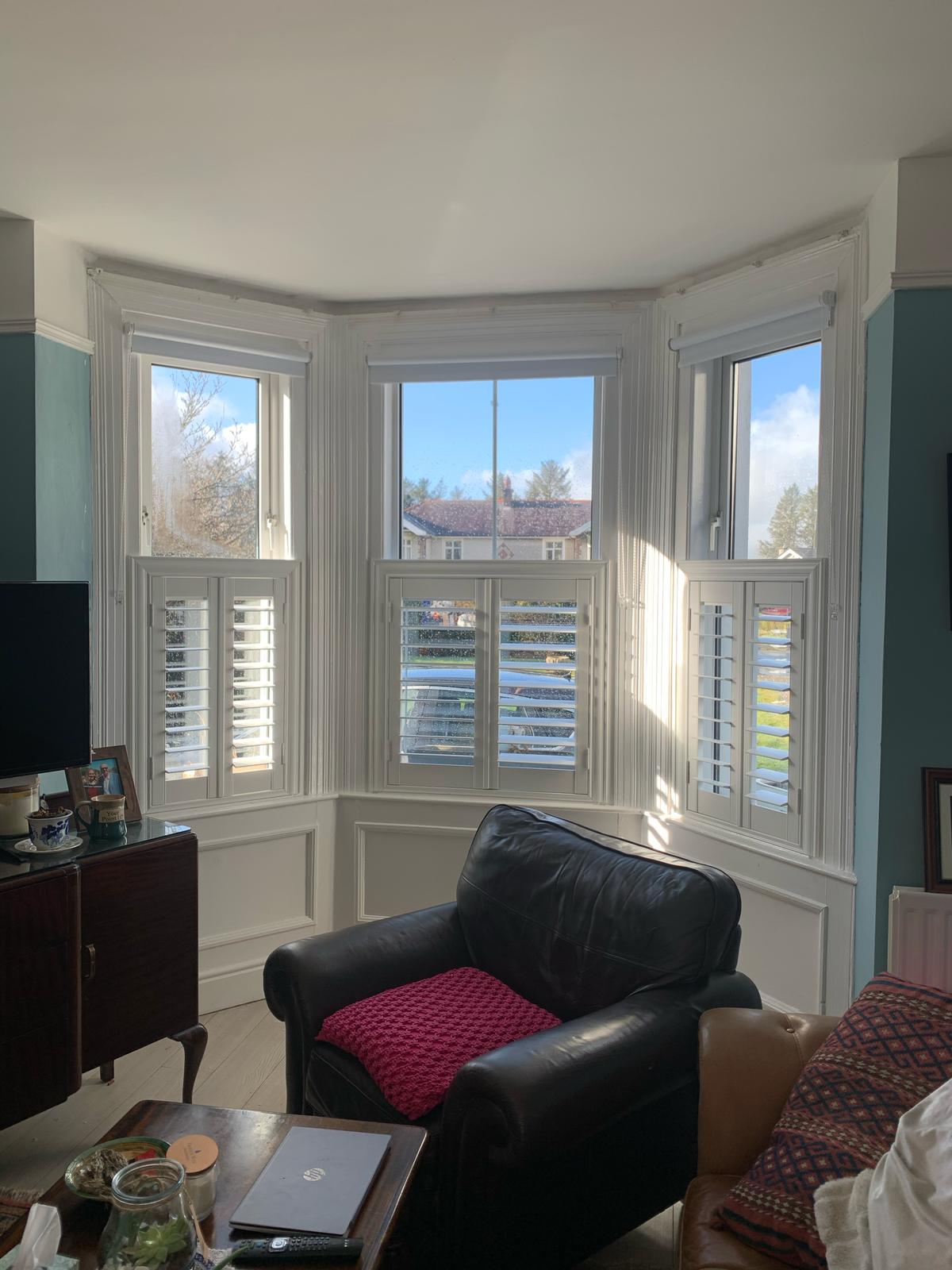 bay half shutters open