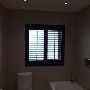 bathroom shutters both open