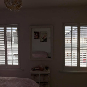 bedroom shutters closed