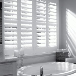 Bathroom white shutters