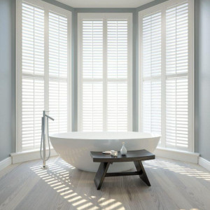 bathroom bay window shutters