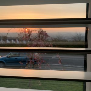 opened shutters to front