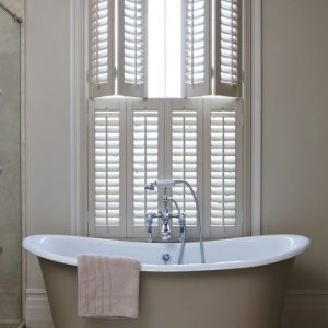 bathroom double stack shutters