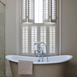 bathroom double stack shutters